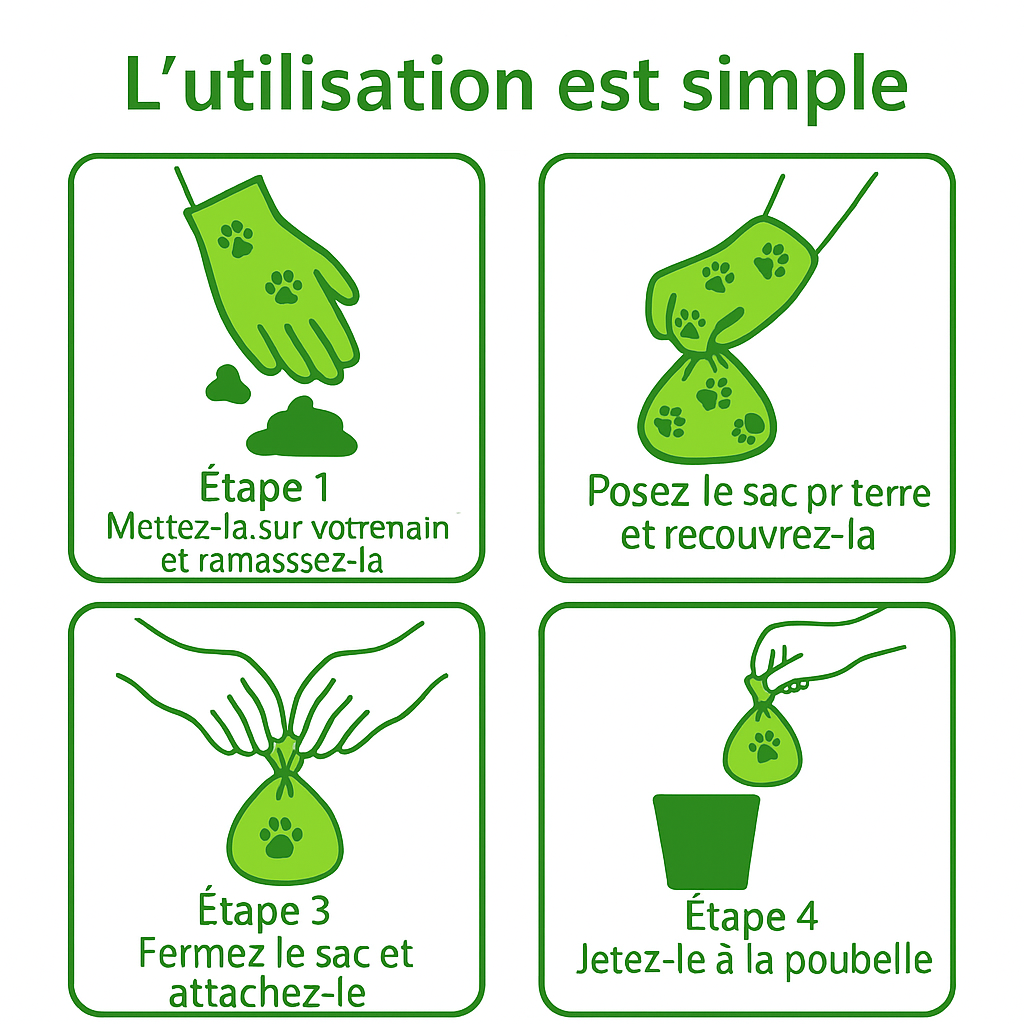 Lot de Sacs à Déjections Biodégradables