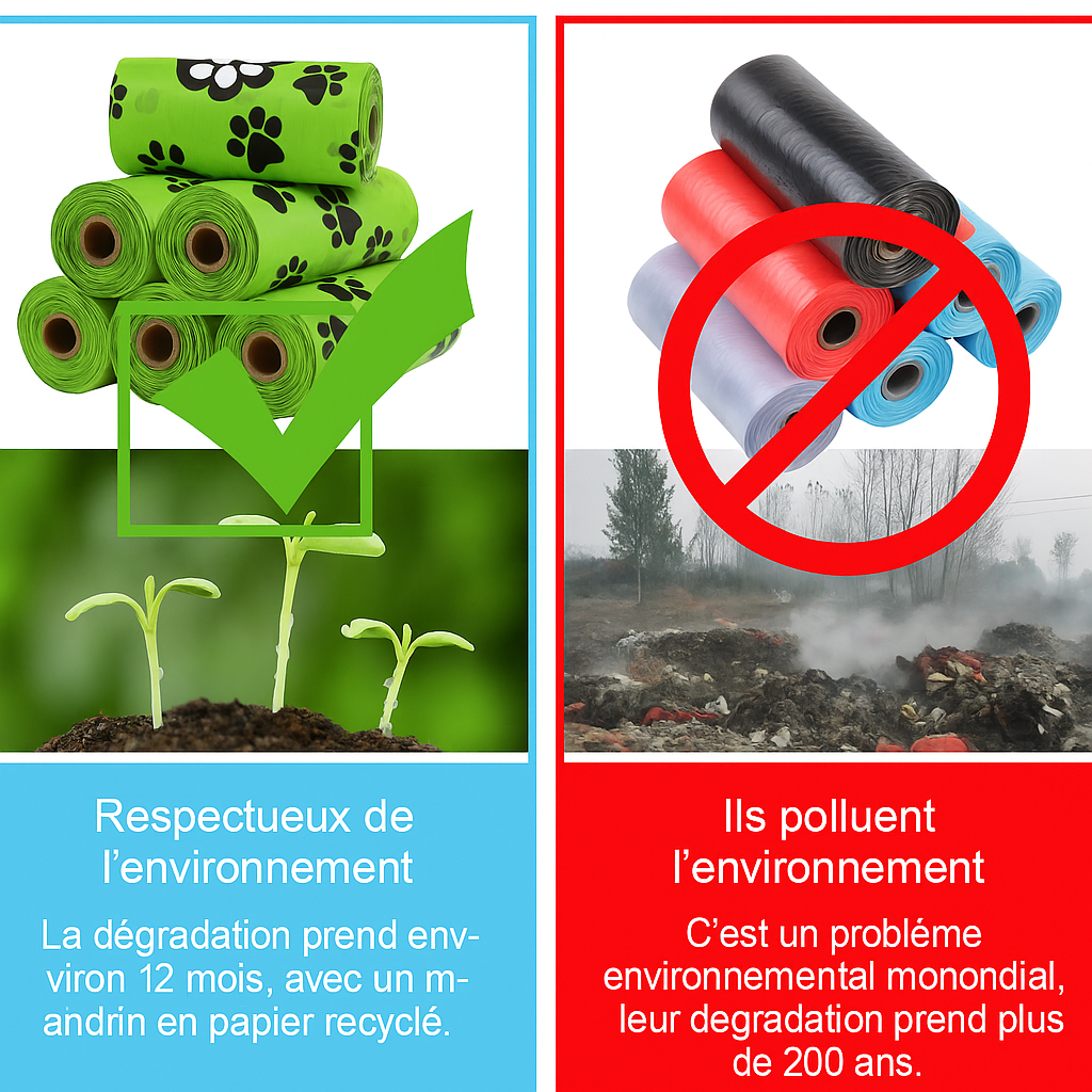 Lot de Sacs à Déjections Biodégradables